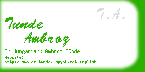 tunde ambroz business card