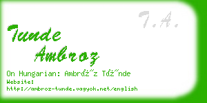 tunde ambroz business card